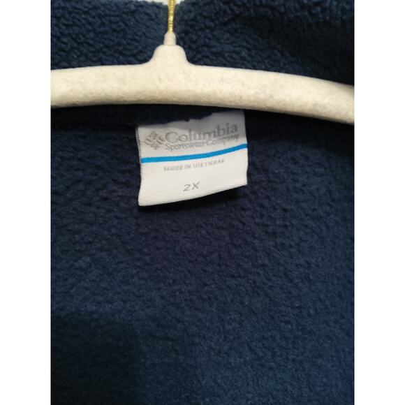 Columbia Navy fleece zip up jacket 2 zipper outside pockets 2 inside size XXL - Picture 10 of 10